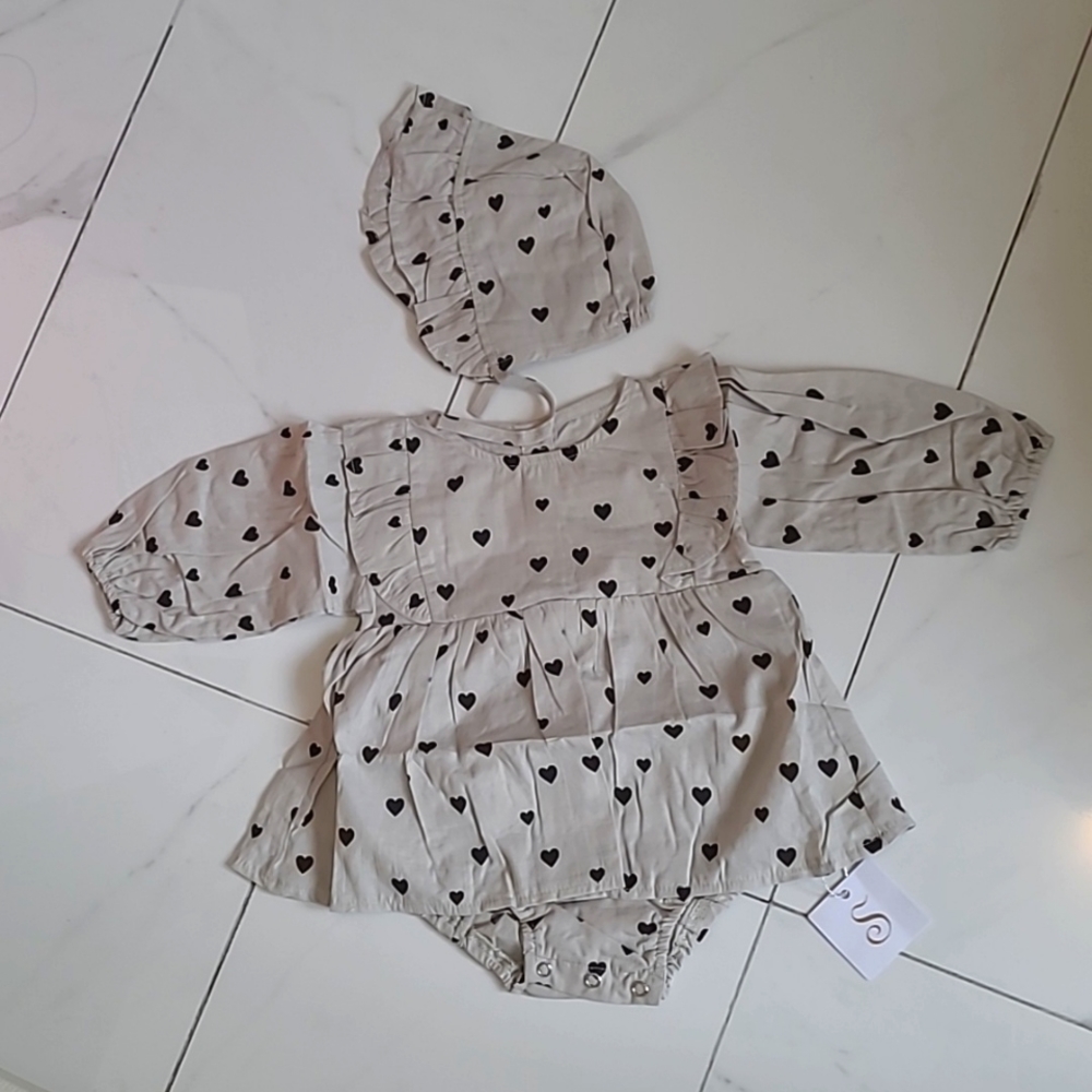 ⚡️BOGO 50% Off⚡️ Baby girl skirt romper with bonnet